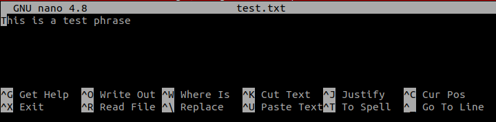 nano text editor Linux