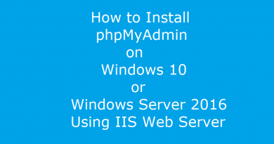 how to install PHPMyAdmin on Windows 10