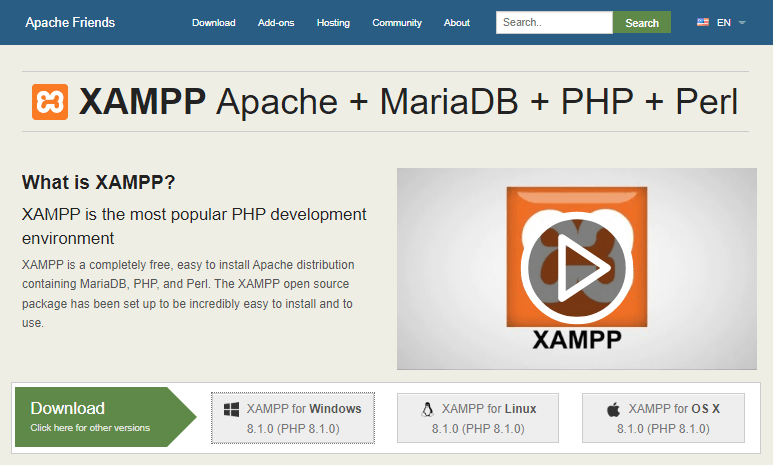 XAMPP Server Web Page