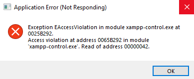 XAMPP-Exit Error 1